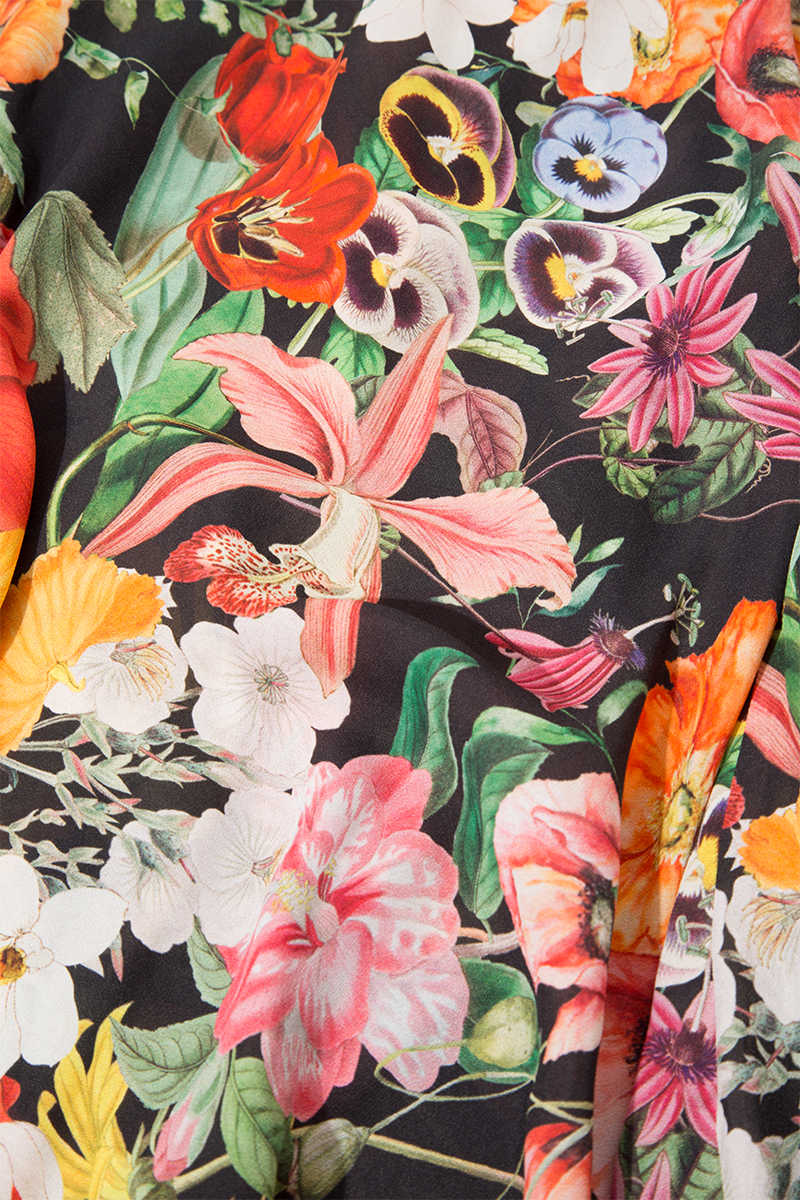 SIREN DRESS PRINTED BLACK